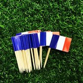 Cocktailprikker vlag Frankrijk 25 stuks, vlaggetjes prikkers, kaas prikker, hapjes prikkers, thema feest landen, thema feest Frankrijk