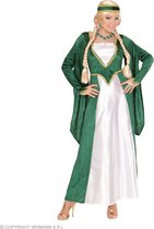 Widmann - Middeleeuwen & Renaissance Kostuum - Marie Fiona Koningin Van Greenville - Vrouw - Groen, Wit / Beige - Small - Carnavalskleding - Verkleedkleding