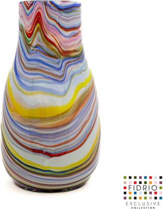 Design Vaas Verona - Fidrio CARIBBEAN - glas, mondgeblazen bloemenvaas - hoogte 36 cm