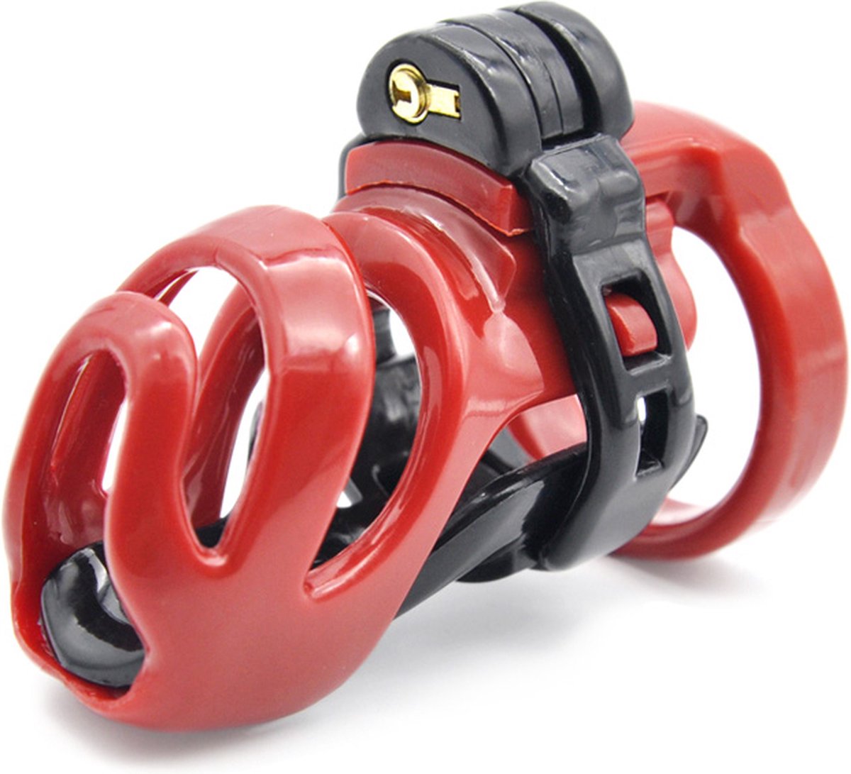 Goedkoopste BRUTUS Cyborg Cage - Chastity Cage Kuisheidskooi - Zwart/Rood