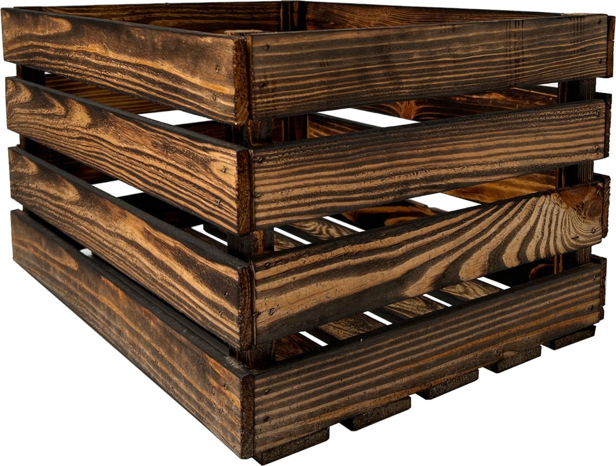 54x nieuwe gebrande fruitkist van hout 50x40x30 cm - 1x pallet kratten