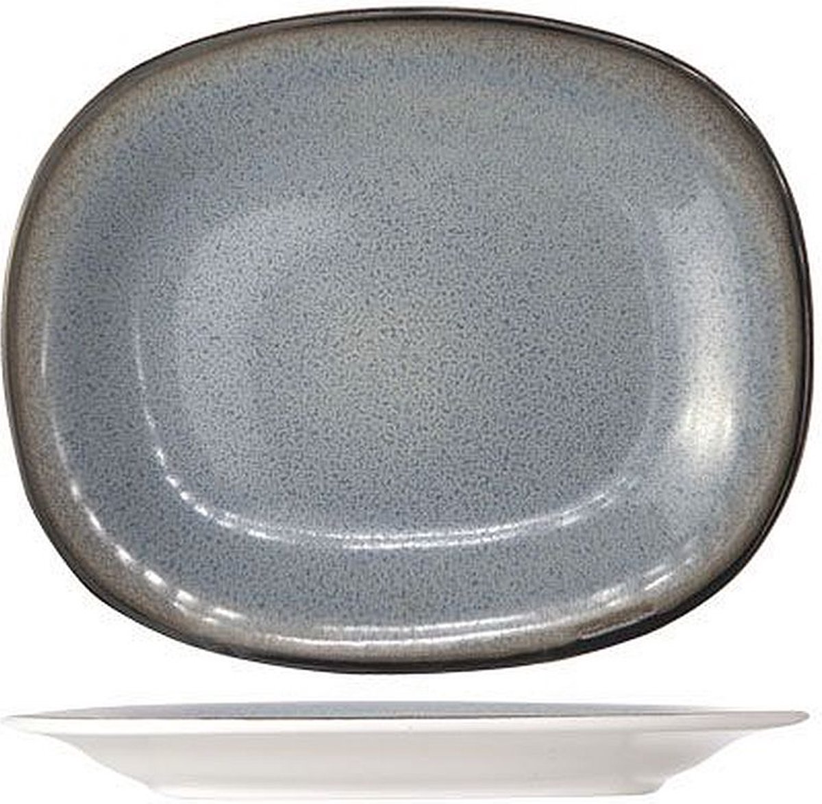 Cosy & Trendy Dinerbord Fez Blauw Ovaal 24 x 31 cm