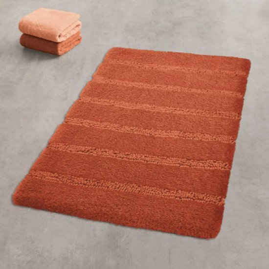 Kleine Wolke tapis de bain Monrovia couleur terre cuite taille 60x100cm