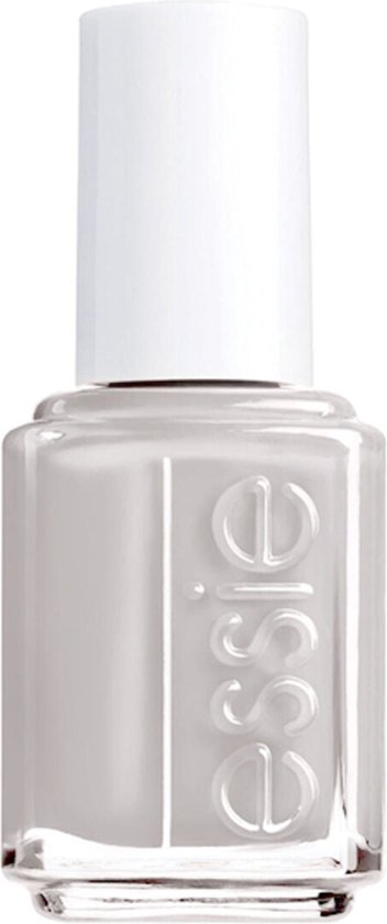 Flesje Essie nagellak in een zachte grijstint met wit dopje.