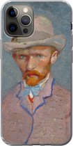 Geschikt voor iPhone 12 Pro hoesje - Zelfportret - Vincent van Gogh - Siliconen Telefoonhoesje