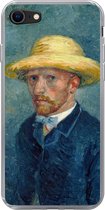 Geschikt voor iPhone 8 hoesje - Zelfportret met hoed - Vincent van Gogh - Siliconen Telefoonhoesje