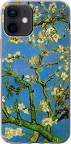 Geschikt voor iPhone 12 hoesje - Amandelbloesem - Vincent van Gogh - Siliconen Telefoonhoesje
