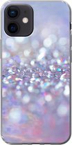 iPhone 12 hoesje - Glitters tegen een lichte achtergrond - Siliconen Telefoonhoesje