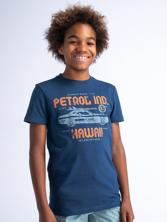 Petrol Industries - Jongens Artwork T-shirt Offshore - Blauw - Maat 140