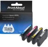 PrintAbout huismerk Inktcartridge 405XL (C13T05H64010) 4-kleuren Multipack Hoge capaciteit geschikt voor Epson