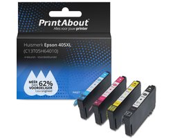 PrintAbout Huismerk Epson 405XL (C13T05H64010) Inktcartridge 4-kleuren Voordeelbundel Hoge capaciteit