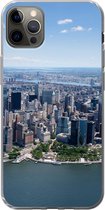 Geschikt voor iPhone 13 Pro Max hoesje - New York - USA - Skyline - Siliconen Telefoonhoesje