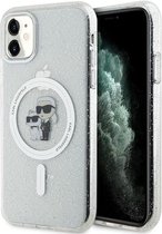 Karl Lagerfeld iPhone 11 / Xr transparent hardcase Karl&Choupette Glitter MagSafe