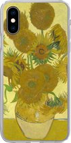 Geschikt voor iPhone X hoesje - Zonnebloemen - Vincent van Gogh - Siliconen Telefoonhoesje