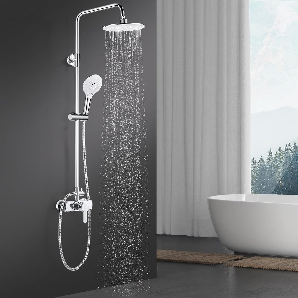 Douchekraan, complete set, douchesysteem met kraan, doucheset met