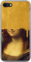 Geschikt voor iPhone 8 hoesje - Mona Lisa - Da Vinci - Goud - Siliconen Telefoonhoesje