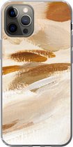 Coque iPhone 13 Pro - Peinture - Beige - Wit - Siliconen