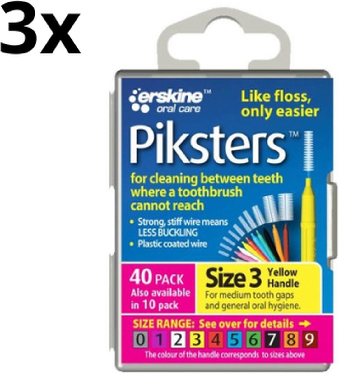 Piksters 3 Geel 0.60mm - 3 x 40 stuks - Voordeelverpakking