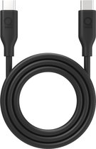 Qware - USB C to USB C - Kabel - Cable - Fast charge - Snel laden - 1 meter - Siliconen - Knoop vrij - Extra flexibel - Zwart