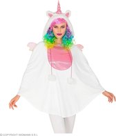 Widmann - Eenhoorn Kostuum - Fabeltjesrijke Eenhoorn Poncho Vrouw - Wit / Beige - One Size - Carnavalskleding - Verkleedkleding