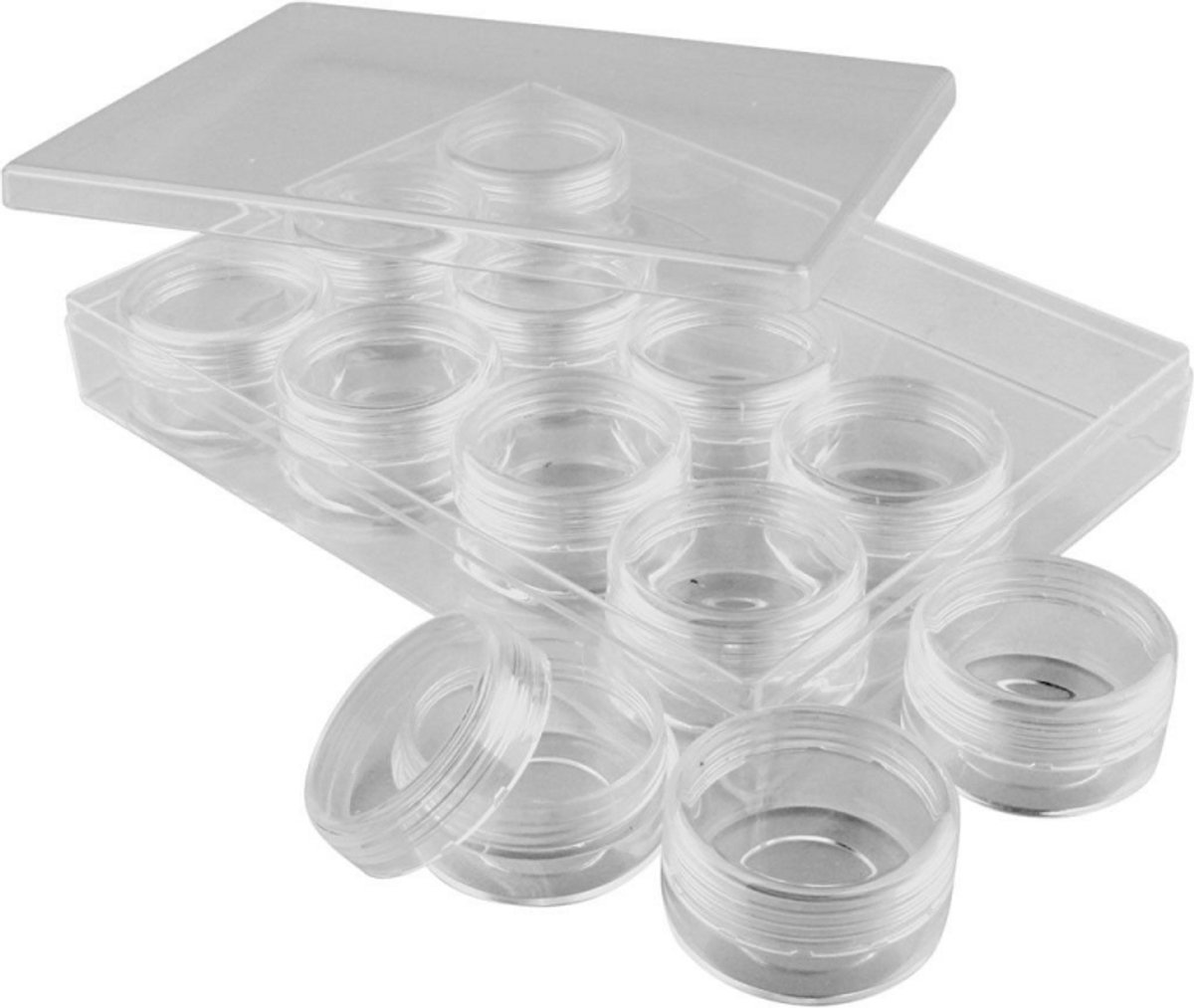 Creativ Company Opslagdoos met Potjes 35mm 12 stuks