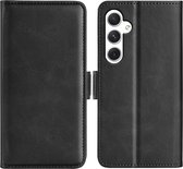 Samsung Galaxy S24 Hoesje - MobyDefend Luxe Wallet Book Case (Sluiting Zijkant) - Zwart - GSM Hoesje - Telefoonhoesje Geschikt Voor Samsung Galaxy S24