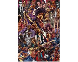 Gitaristen poster - Jimi Hendrix - George Harrison - Frank Zappa - Eric Clapton - muziek - gitaar- formaat 61x91.5cm