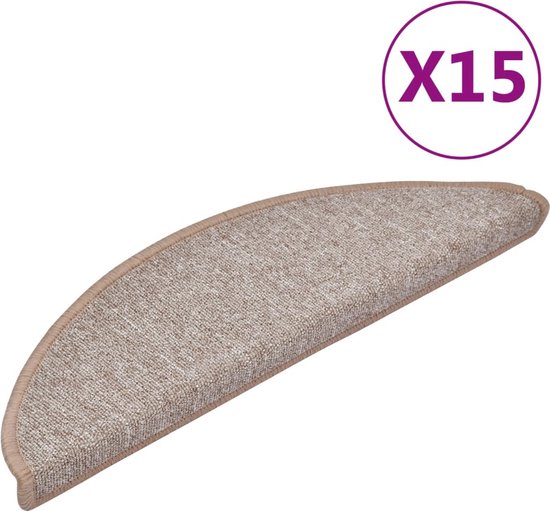 Tapis de séjour vidaXL Trapmatten 15 st 56x17x3 cm beige133894