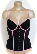 Sapph - Miss Lilly - Bustier / korset - zwart met roze accenten - maat 75C