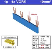 Sep kam vork M6 1 fase 4 polig blauw