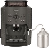 KRUPS Koffiezetapparaat met bonenmaler, Melkopschuimer, 2 espressokoppen tegelijk, Automatische reiniging, Essential grijs YY5149FD