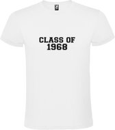 Wit T-Shirt met “Class of 1968 “ Afbeelding Zwart Size L