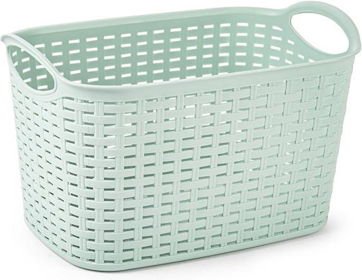 Plasticforte opbergmand/kastmandje - 19 liter - mintgroen - kunststof - 29 x 39 x 25 cm