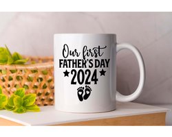 Mok Our First Father's Day 2024 - Fatherhood - Gift - Cadeau - DadLife - BestDad - SuperDad - Vader - VaderZoon - VaderDochter - VaderZijn