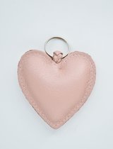 LittleLeather, Sleutelhanger hart, blush - tassenhanger - echt leder - handgemaakt - cadeau - accessoires - valentijn - moederdag - sinterklaas - kerst - schoencadeau - kerstcadeau