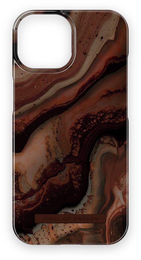 iDeal of Sweden Fashion Case iPhone 15 Dark Amber Marble
