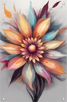 Tuinposter bloem - Abstract poster - Poster bloemen - Tuinschilderij voor buiten - Tuin poster - Wanddecoratie - 50 x 75 cm