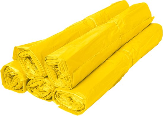 Afvalzakken geel 70 liter - 58x100cm T23 HDPE - Doos 500 stuks
