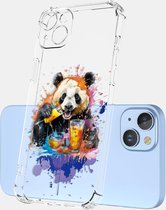 Geschikt voor Xiaomi Redmi Note 13 Pro Plus 5G - Schokbestendig Doorzichtig Bumper - Met Panda printje - Back Cover Hoesje - Transparant