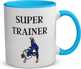Akyol - tasse à café super entraîneur - tasse à thé - bleu - Sport - entraîneur - judo - entraîneur - cadeau - anniversaire - cadeau d'amour - contenu 350 ML