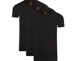 Mario Russo T-shirts - T-shirts Heren - Onder Shirts - Katoen - 3-pack - V-Hals - XL - Zwart