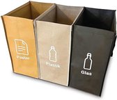 SHOP YOLO-Afvalscheidingssysteem met 3 compartimenten voor het recyclen van glas afval-oud papier-plastic leeggoed-Grote verzamelcontainers voor afvalopslag in de keuken