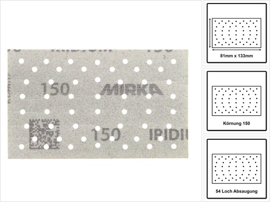 MIRKA Iridium 81x133mm P150 - 50 stuks doos