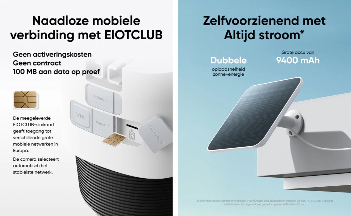 eufy Security Buitencamera S330 4G LTE – Outdoor Cam - 4K UHD – Pan & Tilt – Zonnepaneel – AI Tracking – Inclusief SIM-kaart – foto 4