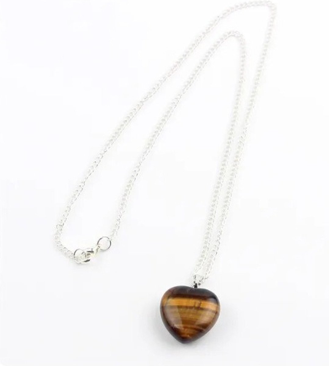 Tijgeroog hartje - Tijgeroog ketting - Natuursteen - ketting - hanger - natuursteen - wicca