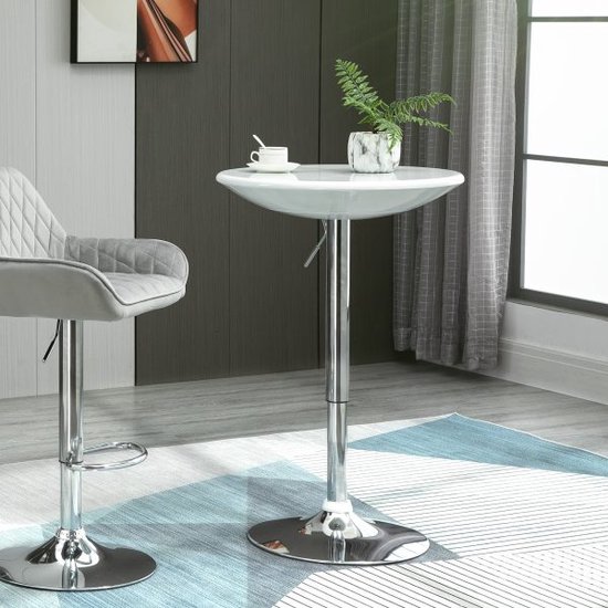 Bart tafel moderne eettafel bureau hoogte aanpassing metaal abs schilderen wit Ø61 x 76-97 cm