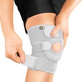 Bandage genou Bracoo - genouillère réglable en néoprène - genou droit / gauche - ouverture du stabilisateur rotulien - gris