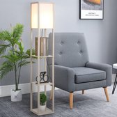 Staande lamp vloerlamp met 3 planken interieurverlichting E27 tot 40W voor woonkamer/slaapkamer E1-MDF, acryl eiken+wit 26 x 26 x 160 cm