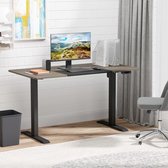 Elektrisch bureau tafel frame met motor computertabel hoogte verstelbaar staande bureau natuur+zwart 140 x 72-116 cm