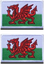 2 stuks UK Wales vlag naaien patch met klittenbandsluiting voor kleding tassen rugzak uniform vest hondenharnas militair tactisch outdoor reizen uniform jas
